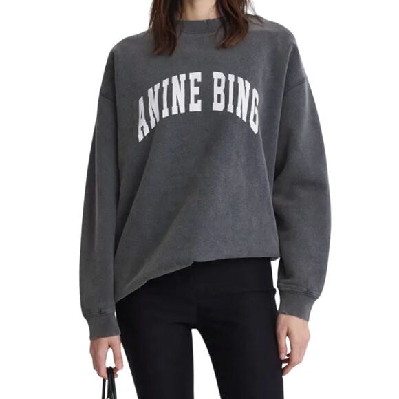 Anine Bing Tyler Sweatshirt in Navy, Size M - Picture 2 of 10